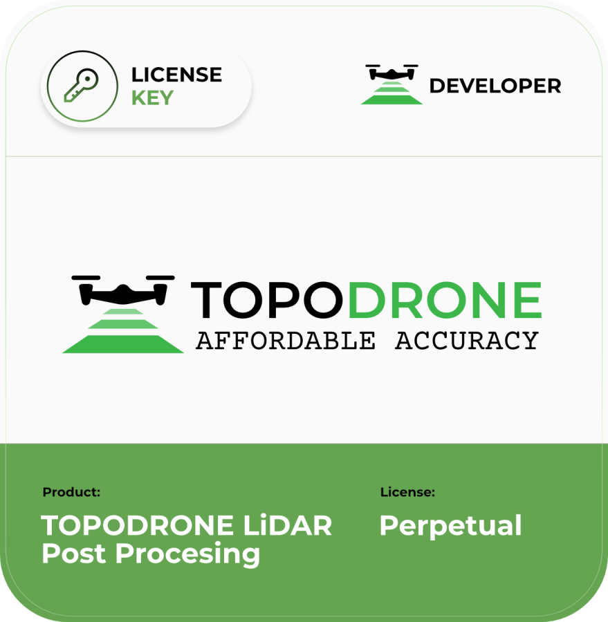 TOPODRONE LiDAR Post Processing Perpetual License